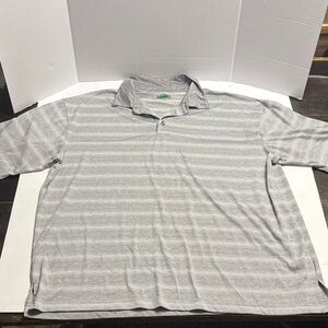 Hogan Light Gray Striped Polo Shirt